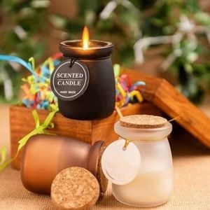 Jar shape aroma scented soy wax candle with cork opener